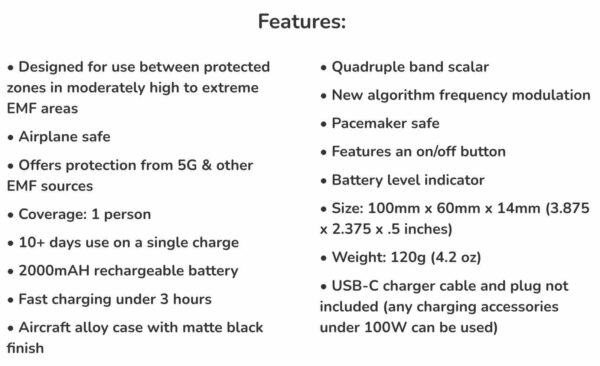 Blushield EVO Portable Features