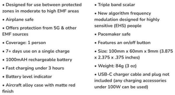 Blushield Sensitive Portable Features